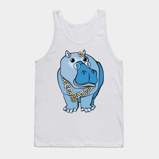 Blue Hippy Hippo Tank Top